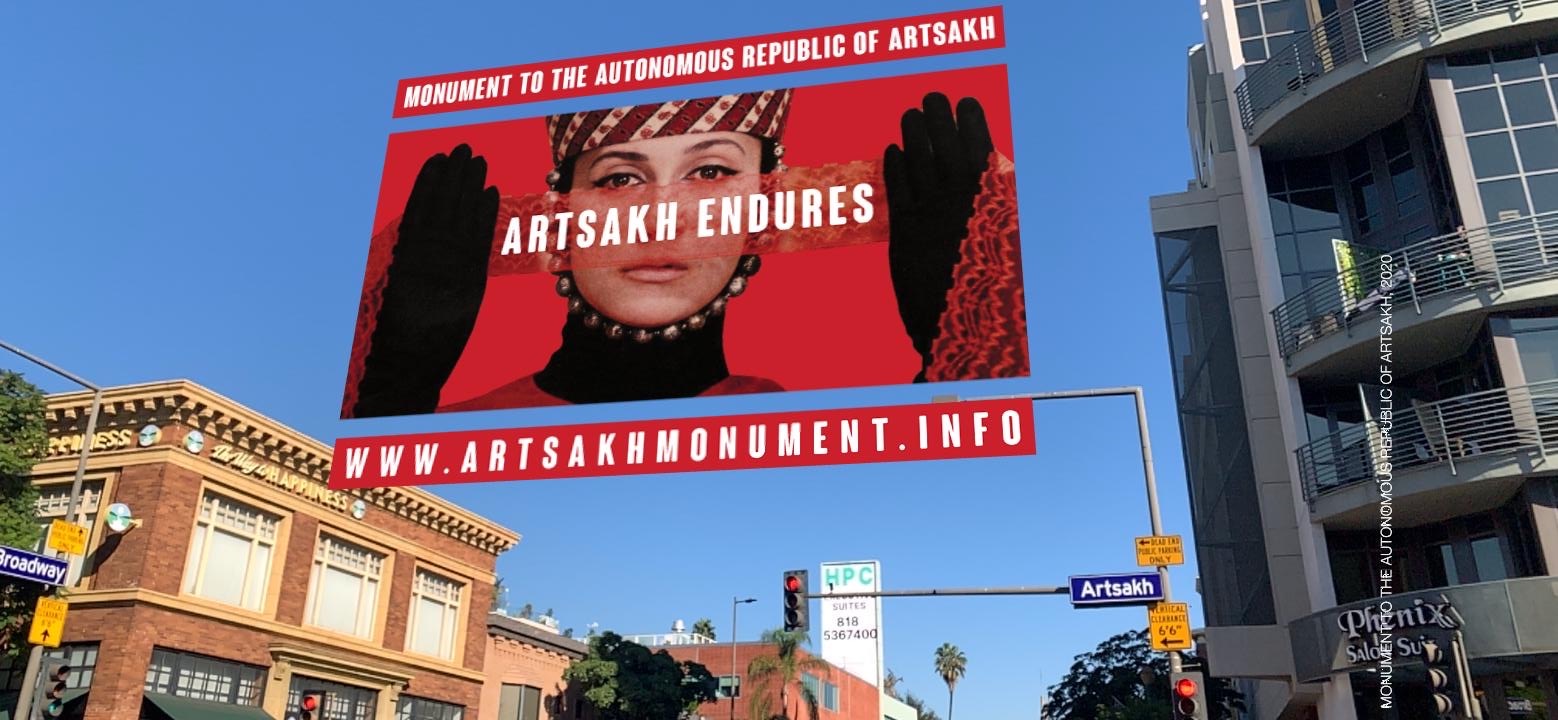 An augmented reality (AR) monument situated in Glendale. The monument features visuals by Abrahamian drawn from their “Recognize Artsakh Now” poster campaign, inspired by Armenian filmmaker Sergei Parajanov’s “Color of Pomegranates.” It also features a soundscape by Sargsyan, and links to a video essay created by Abrahamian and Hakopian based on the latter’s text in the Los Angeles Review of Books.